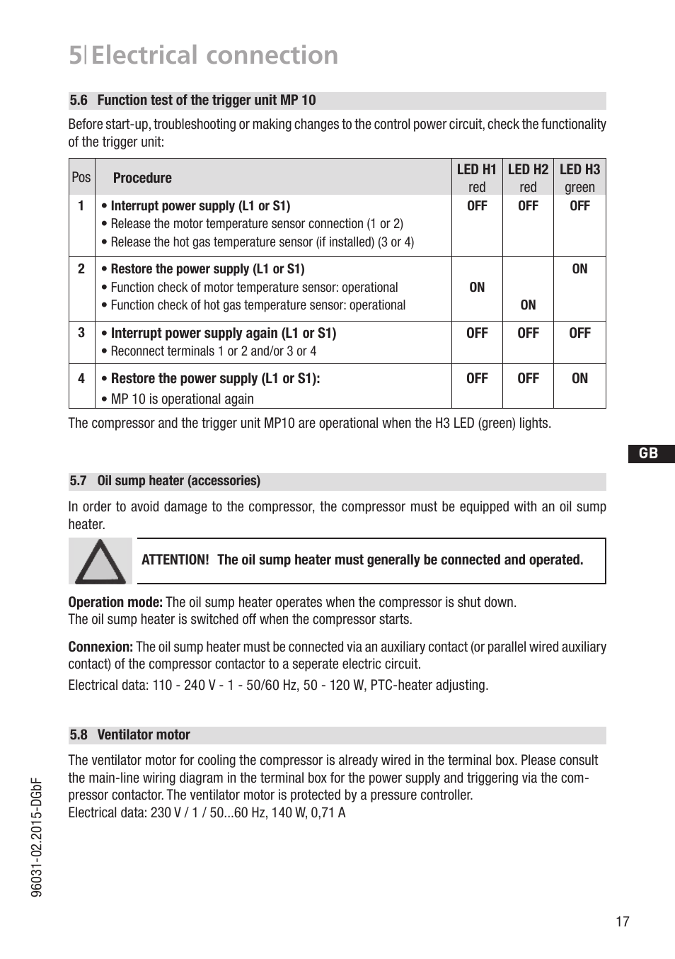 5 | electrical connection | GEA Bock HAX2 CO2 T User Manual | Page 17 / 28