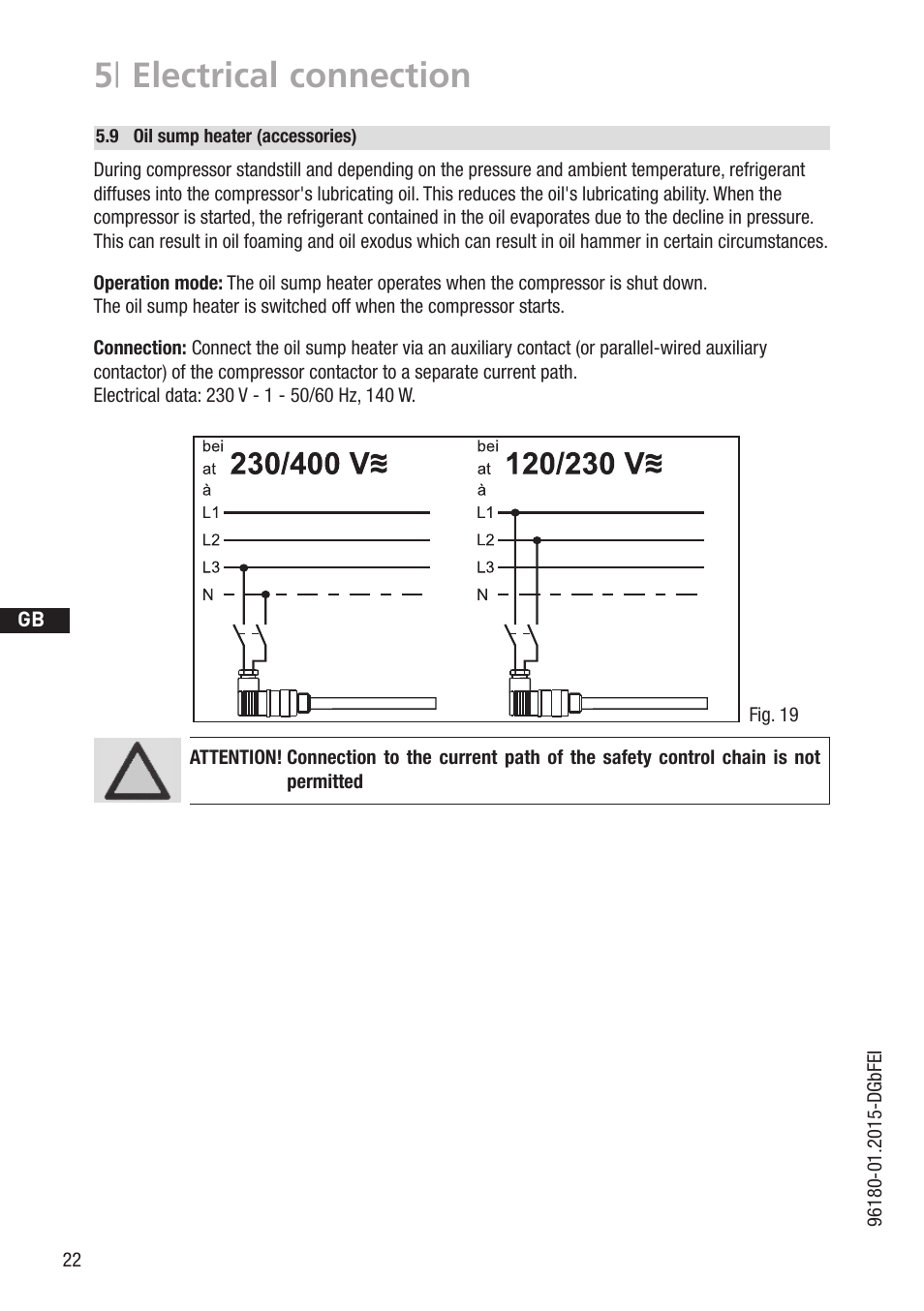 5 | electrical connection | GEA Bock HG5 R134a User Manual | Page 22 / 32