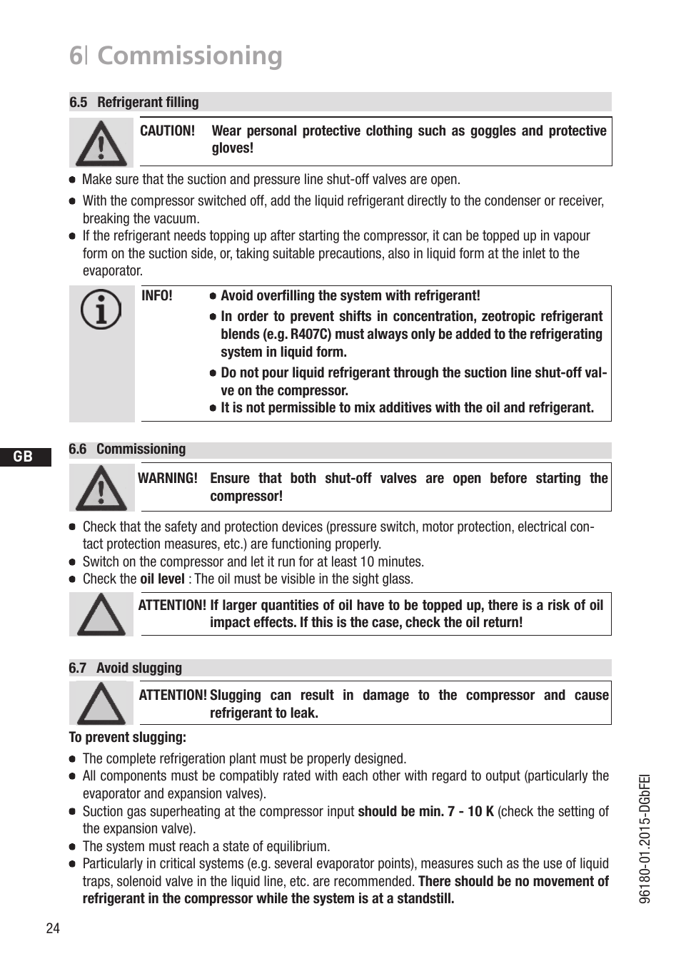 6 | commissioning | GEA Bock HG5 R134a User Manual | Page 24 / 32