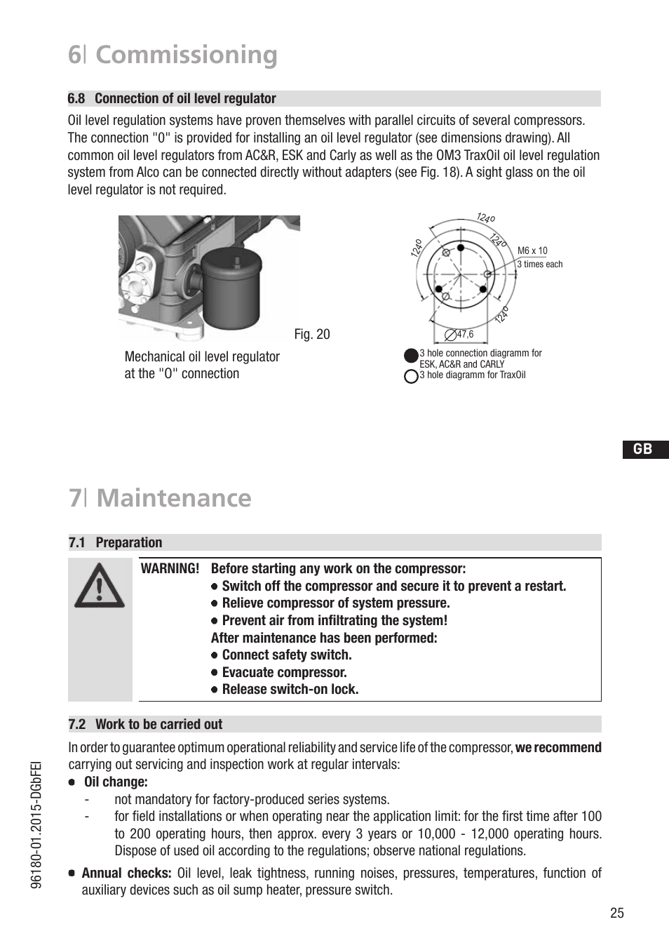 6 | commissioning, 7 | maintenance | GEA Bock HG5 R134a User Manual | Page 25 / 32
