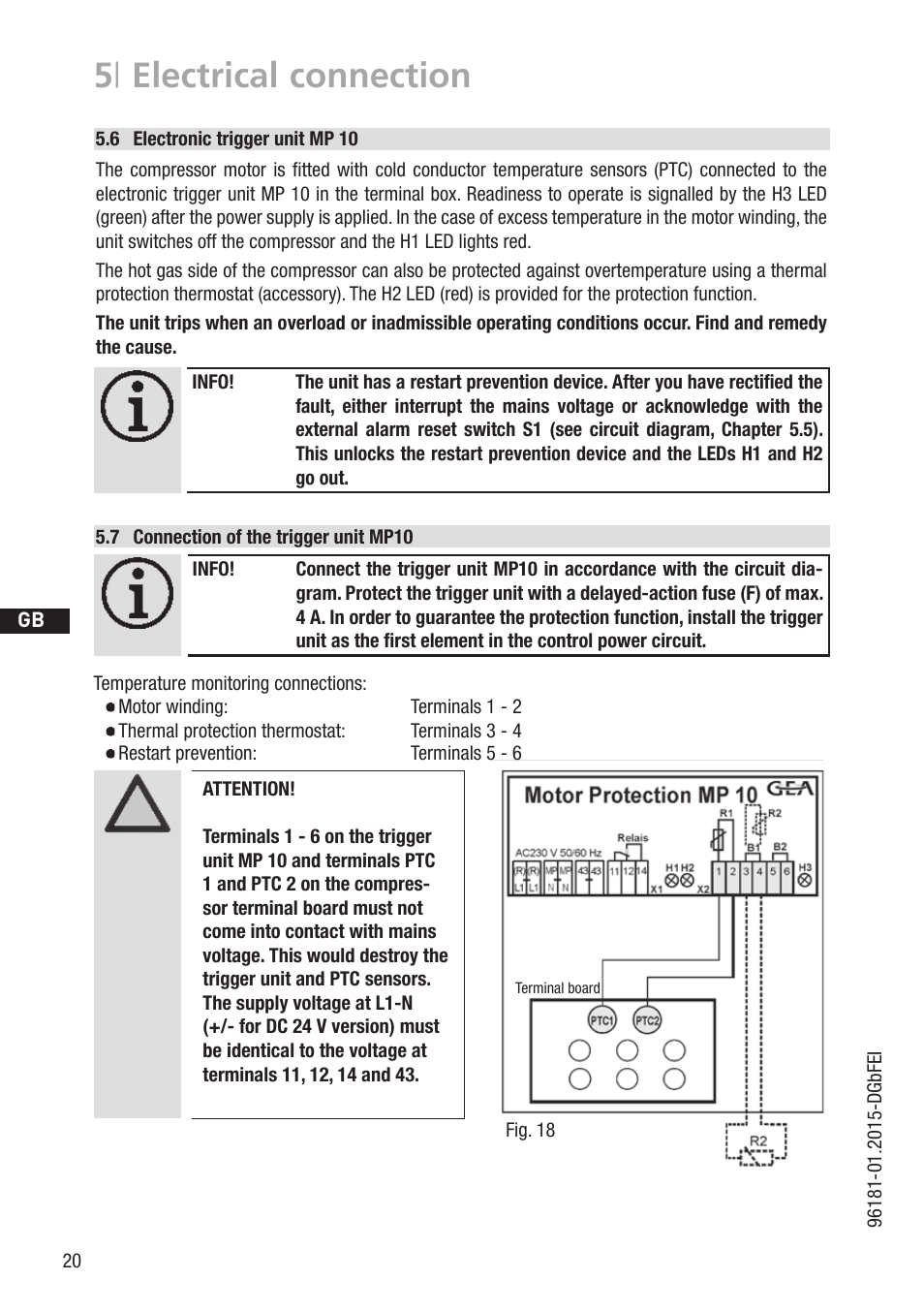 5 | electrical connection | GEA Bock HG6 R134a User Manual | Page 20 / 32