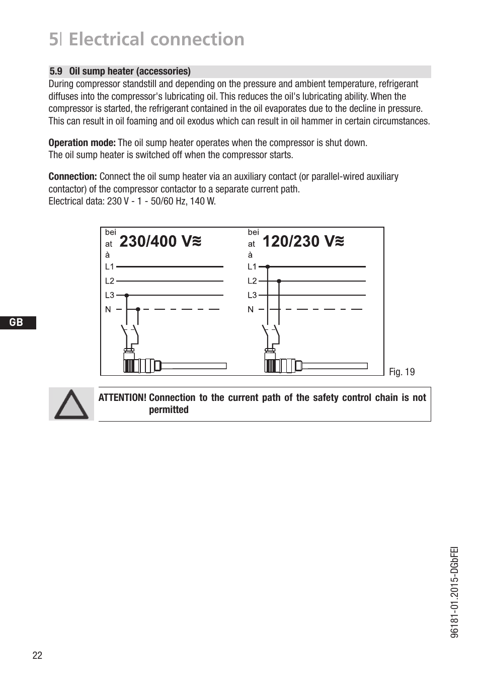 5 | electrical connection | GEA Bock HG6 R134a User Manual | Page 22 / 32