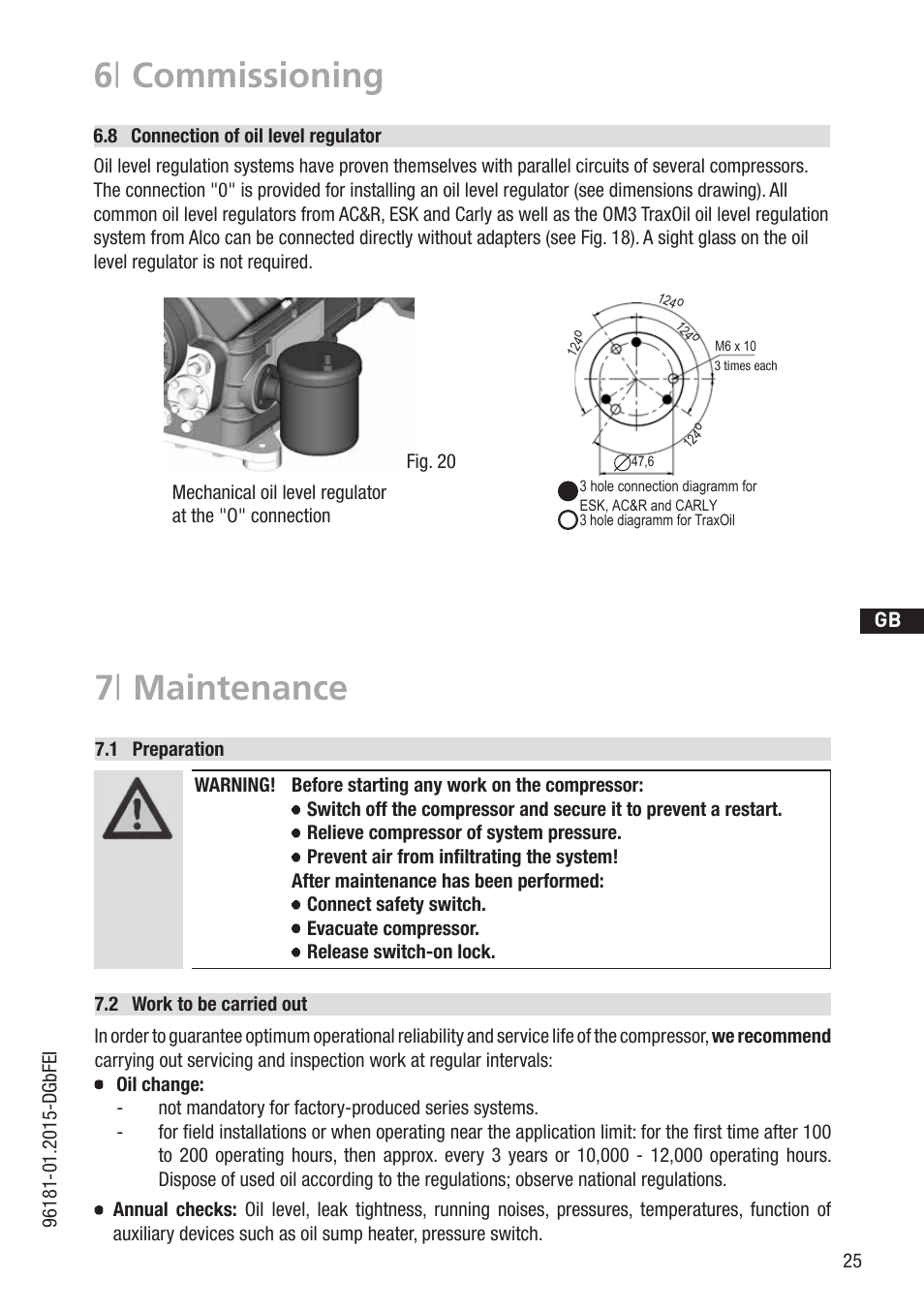 6 | commissioning, 7 | maintenance | GEA Bock HG6 R134a User Manual | Page 25 / 32