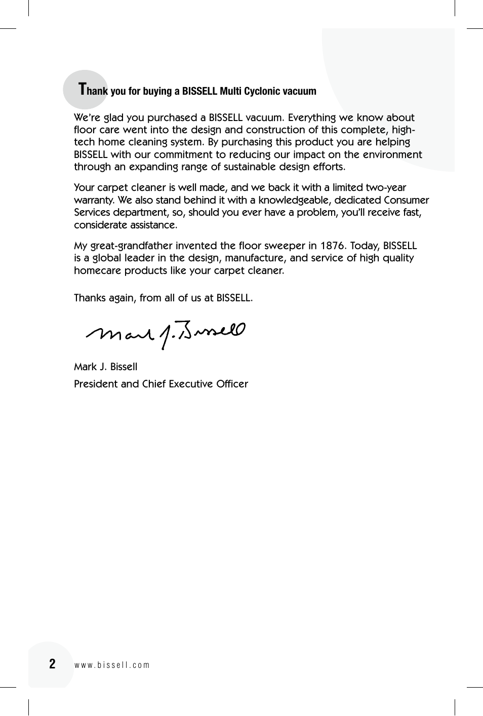 Bissell 89Q9 User Manual | Page 2 / 40
