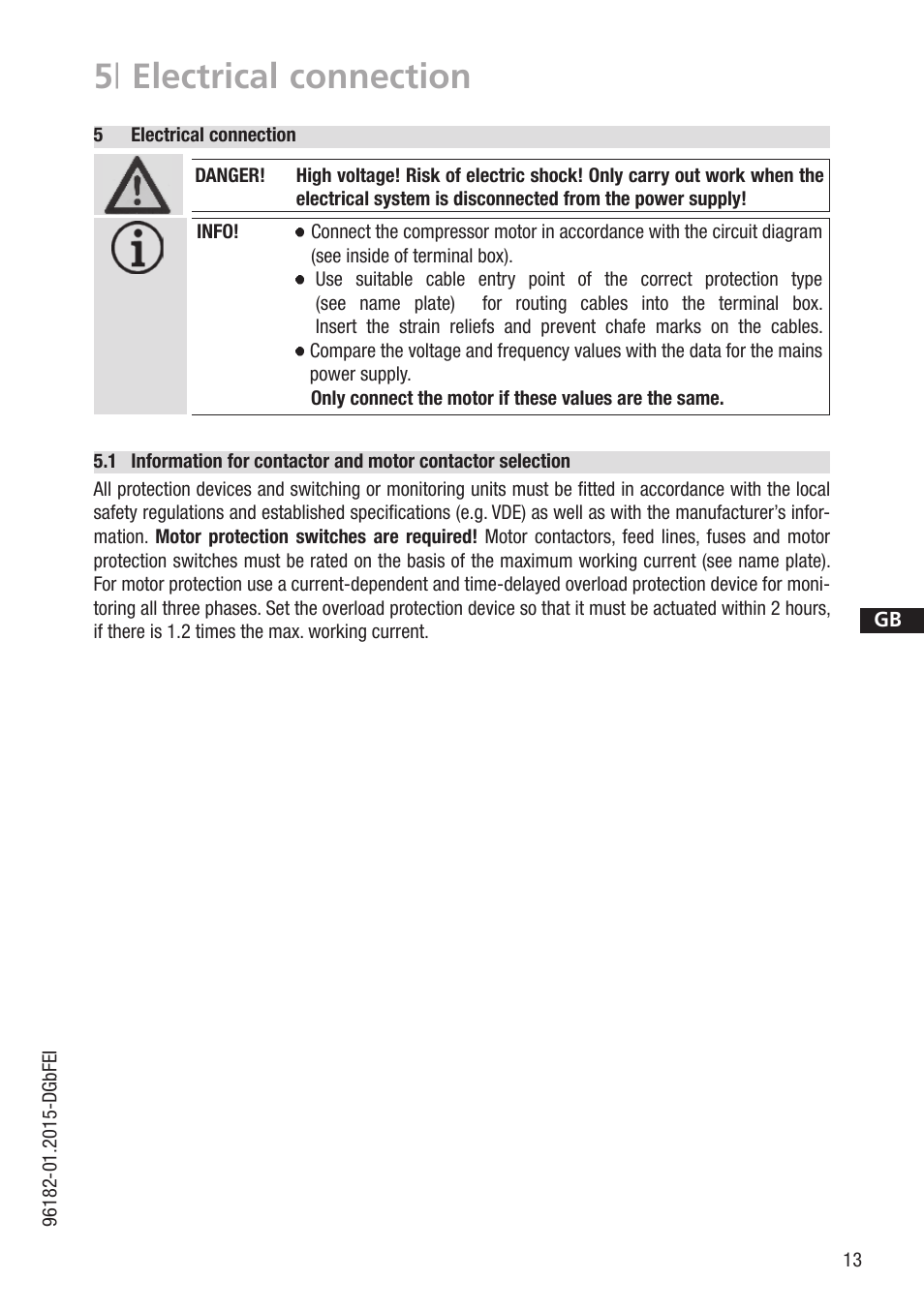 5 | electrical connection | GEA Bock HG7 R134a User Manual | Page 13 / 32