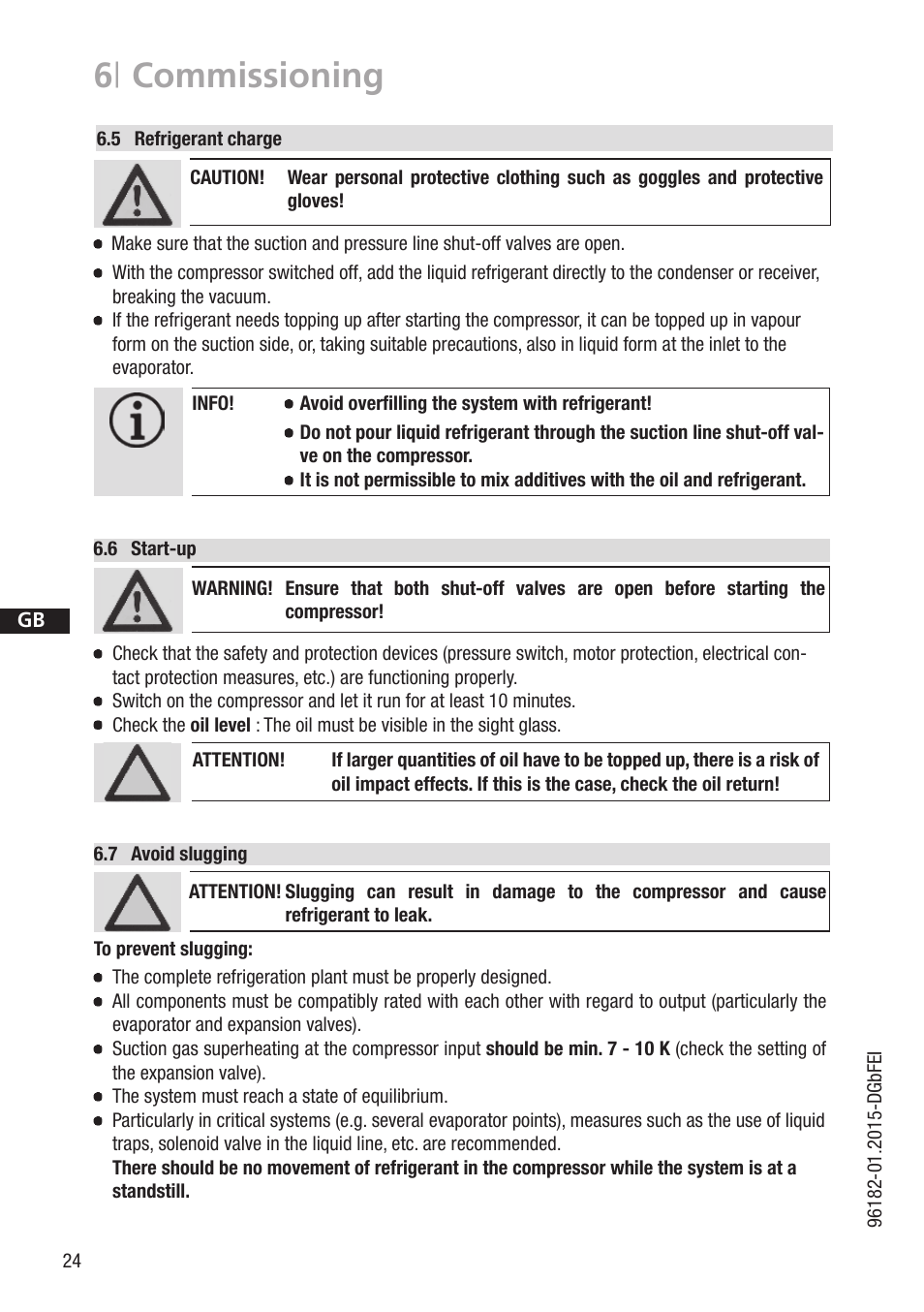 6 | commissioning | GEA Bock HG7 R134a User Manual | Page 24 / 32