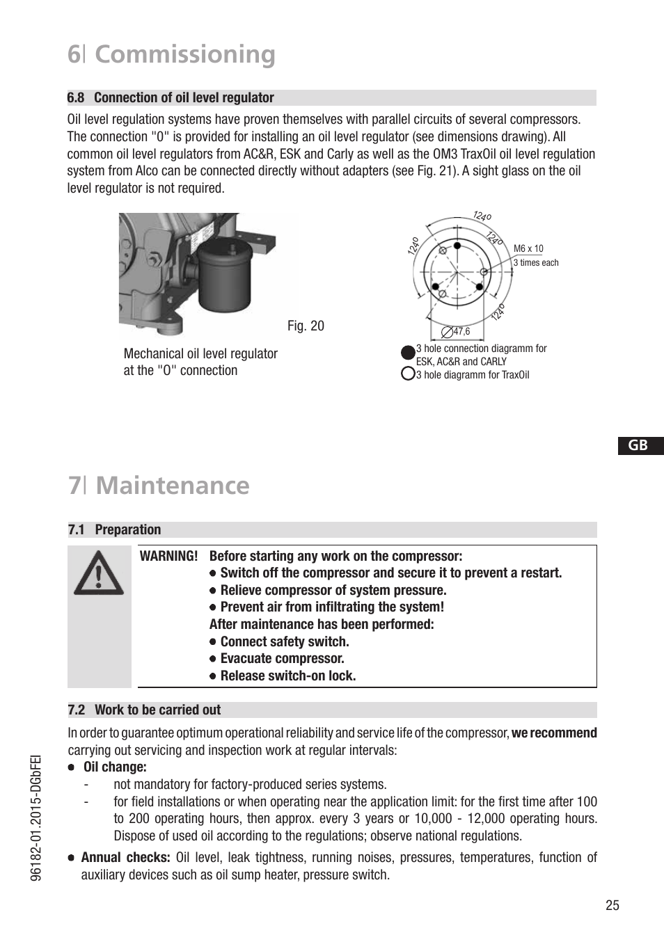 7 | maintenance, 6 | commissioning | GEA Bock HG7 R134a User Manual | Page 25 / 32