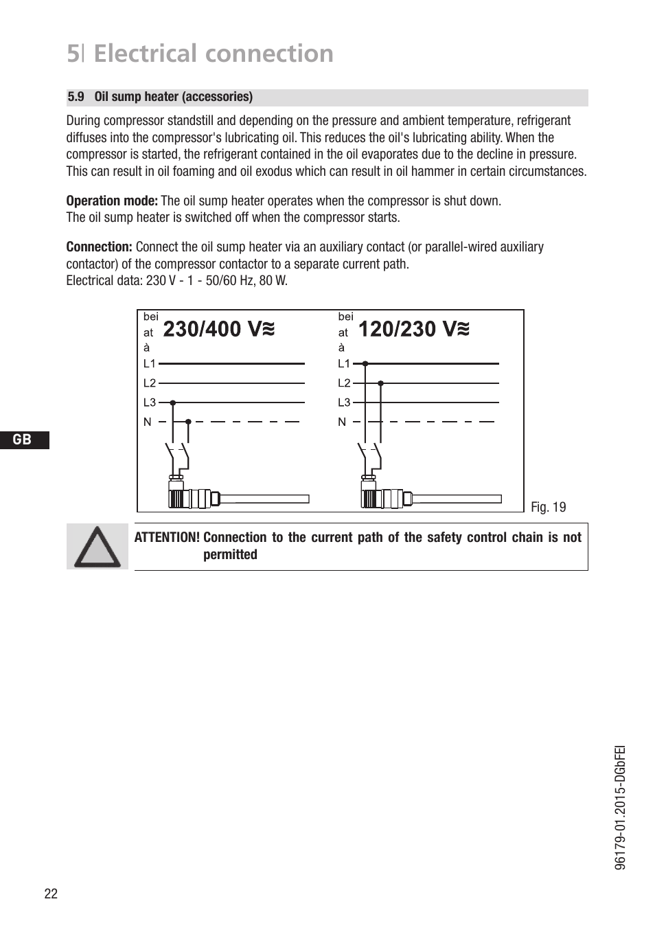 5 | electrical connection | GEA Bock HG4 R134a User Manual | Page 22 / 32