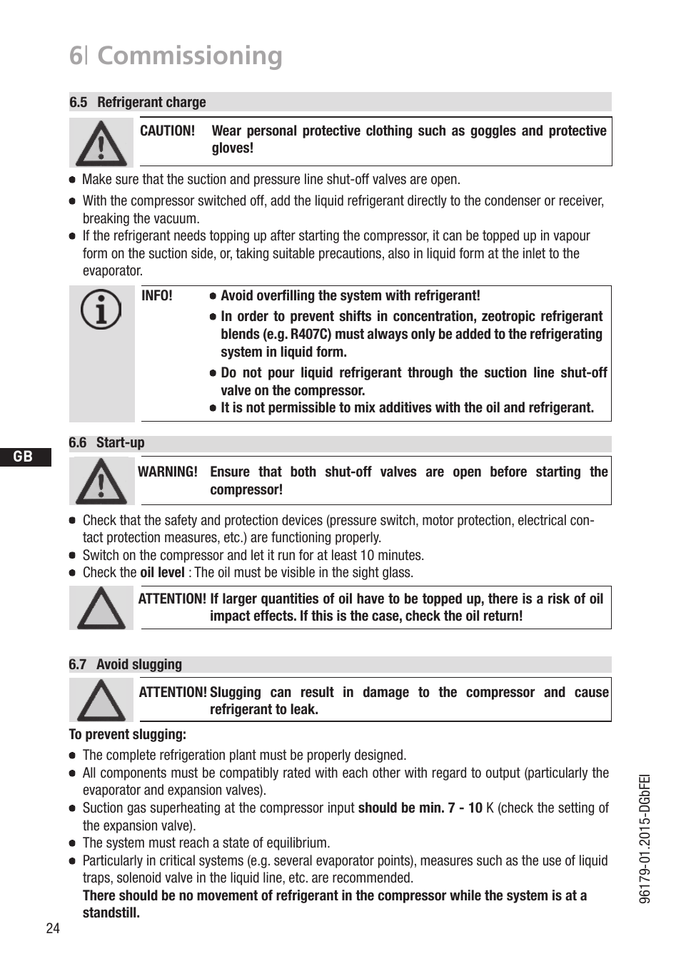6 | commissioning | GEA Bock HG4 R134a User Manual | Page 24 / 32