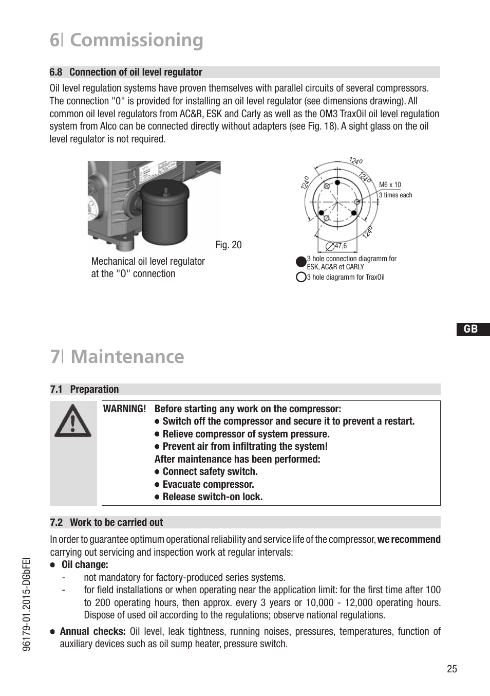 7 | maintenance, 6 | commissioning | GEA Bock HG4 R134a User Manual | Page 25 / 32