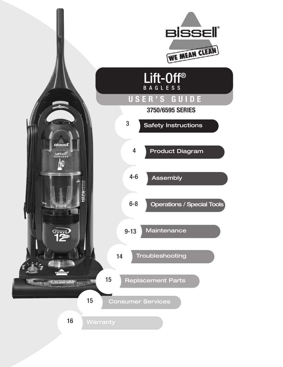 Bissell 3750  EN User Manual | 16 pages