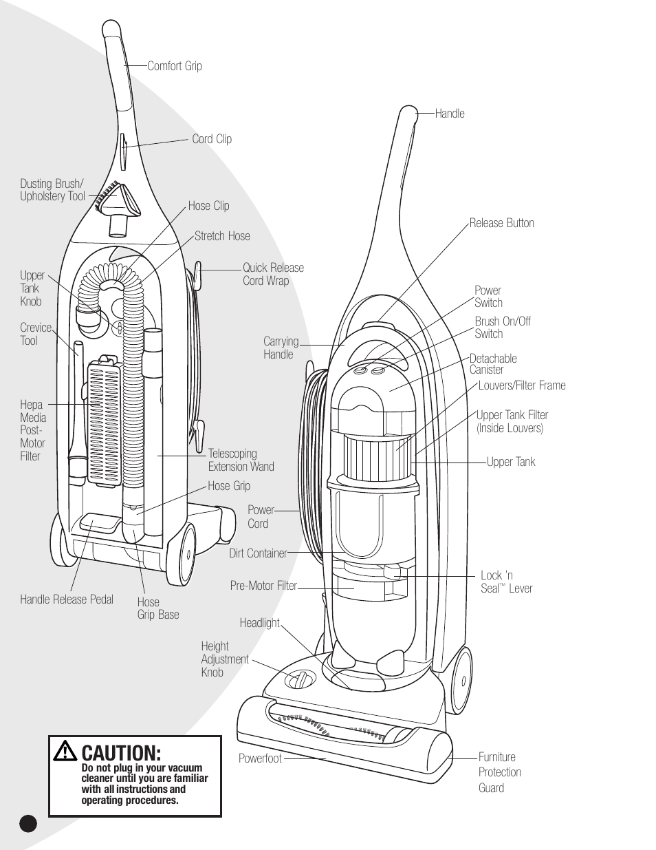 Caution | Bissell 3750  EN User Manual | Page 4 / 16