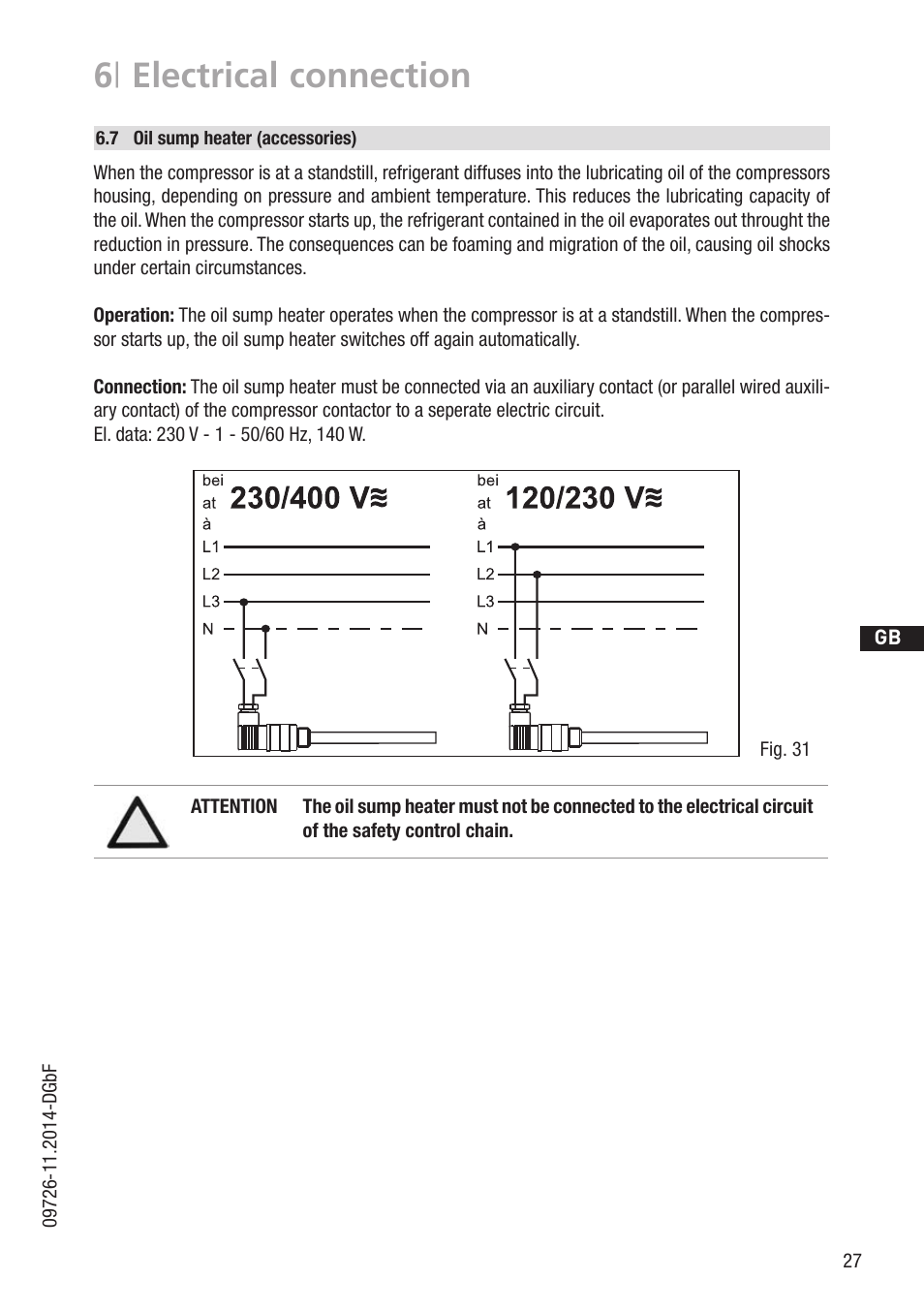 6 | electrical connection | GEA Bock HGZ7 User Manual | Page 27 / 42