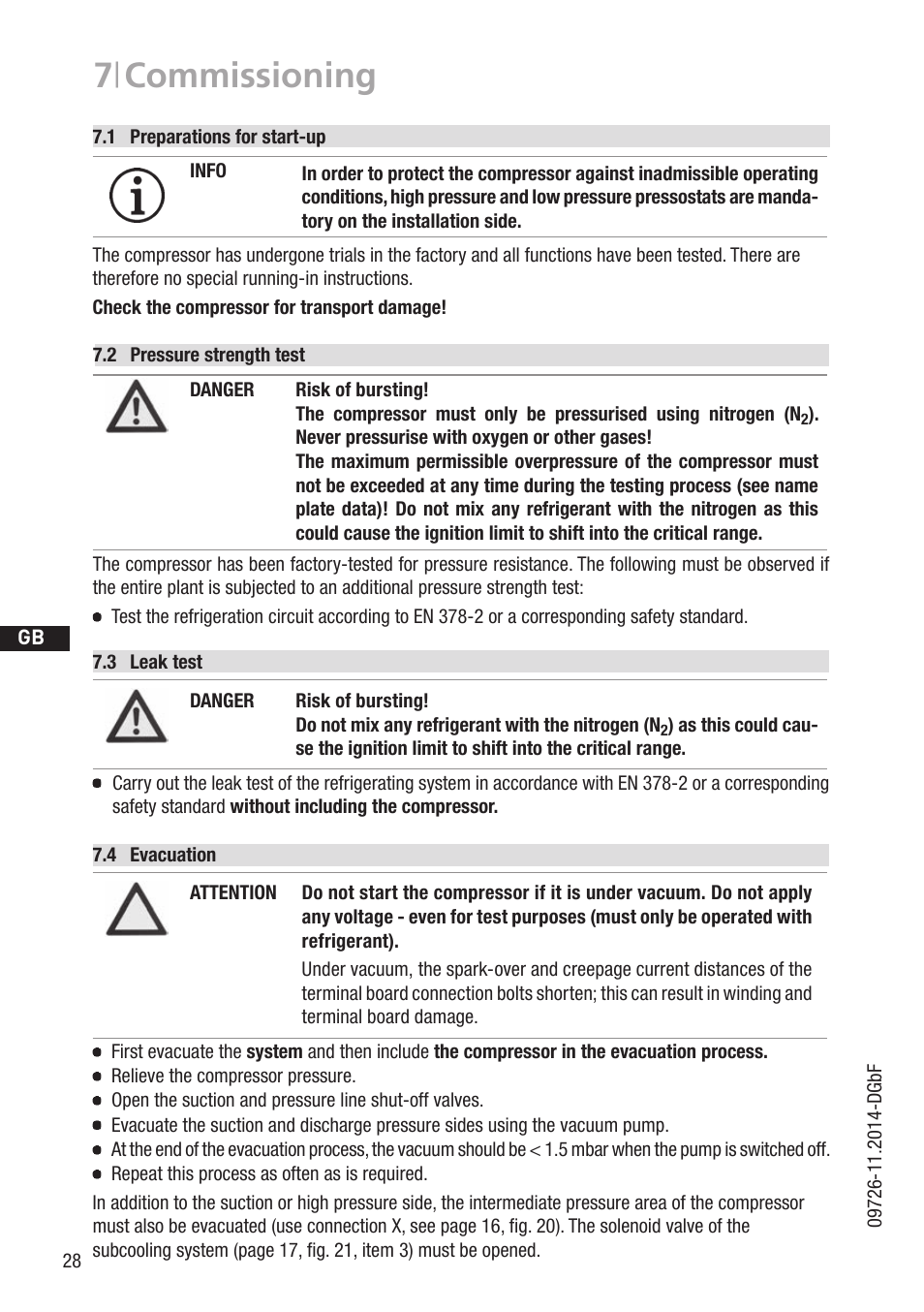 7 | commissioning | GEA Bock HGZ7 User Manual | Page 28 / 42