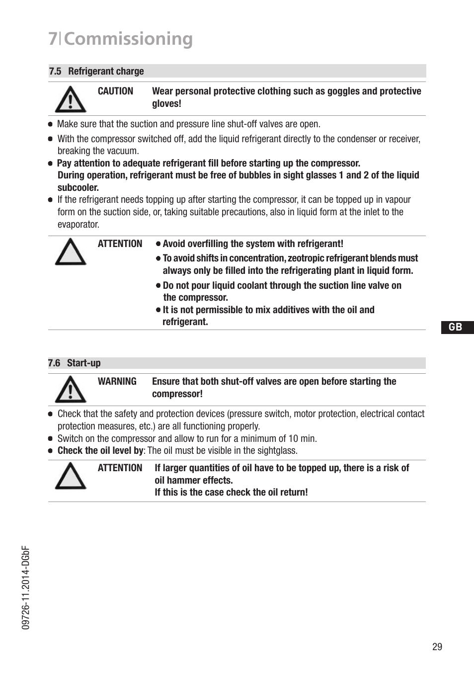 7 | commissioning | GEA Bock HGZ7 User Manual | Page 29 / 42