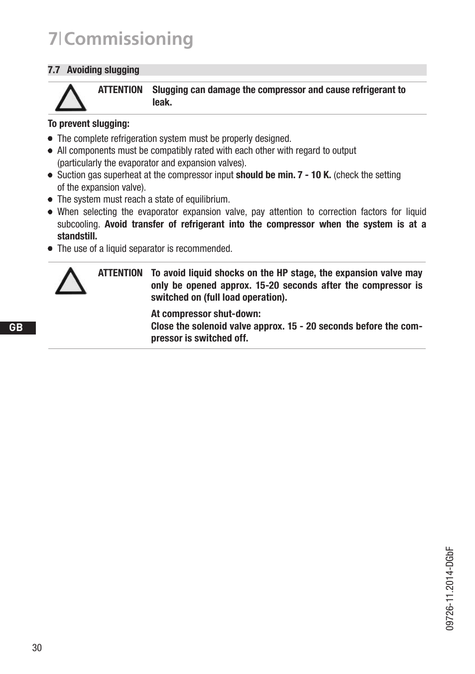 7 | commissioning | GEA Bock HGZ7 User Manual | Page 30 / 42