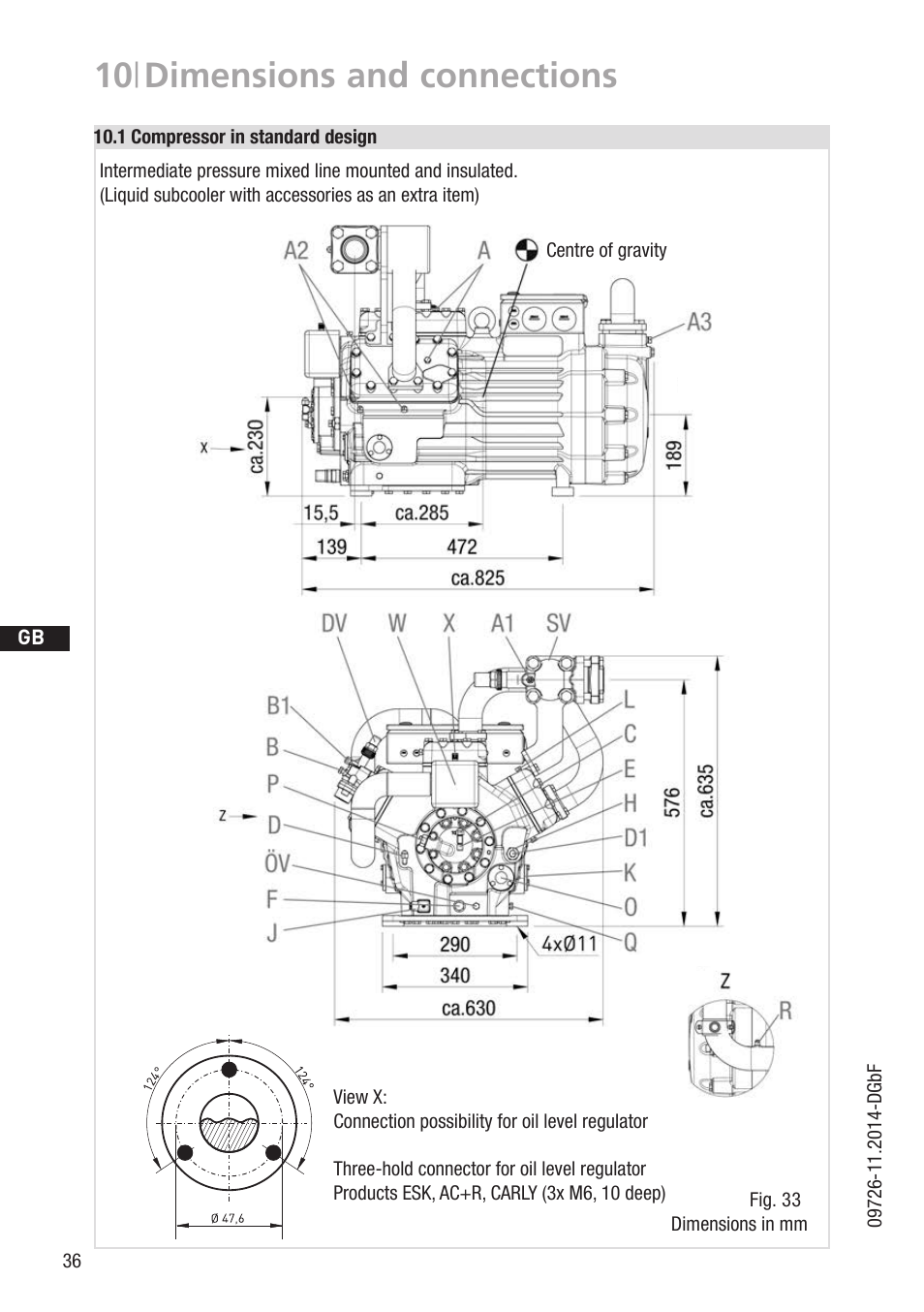 10 | dimensions and connections | GEA Bock HGZ7 User Manual | Page 36 / 42