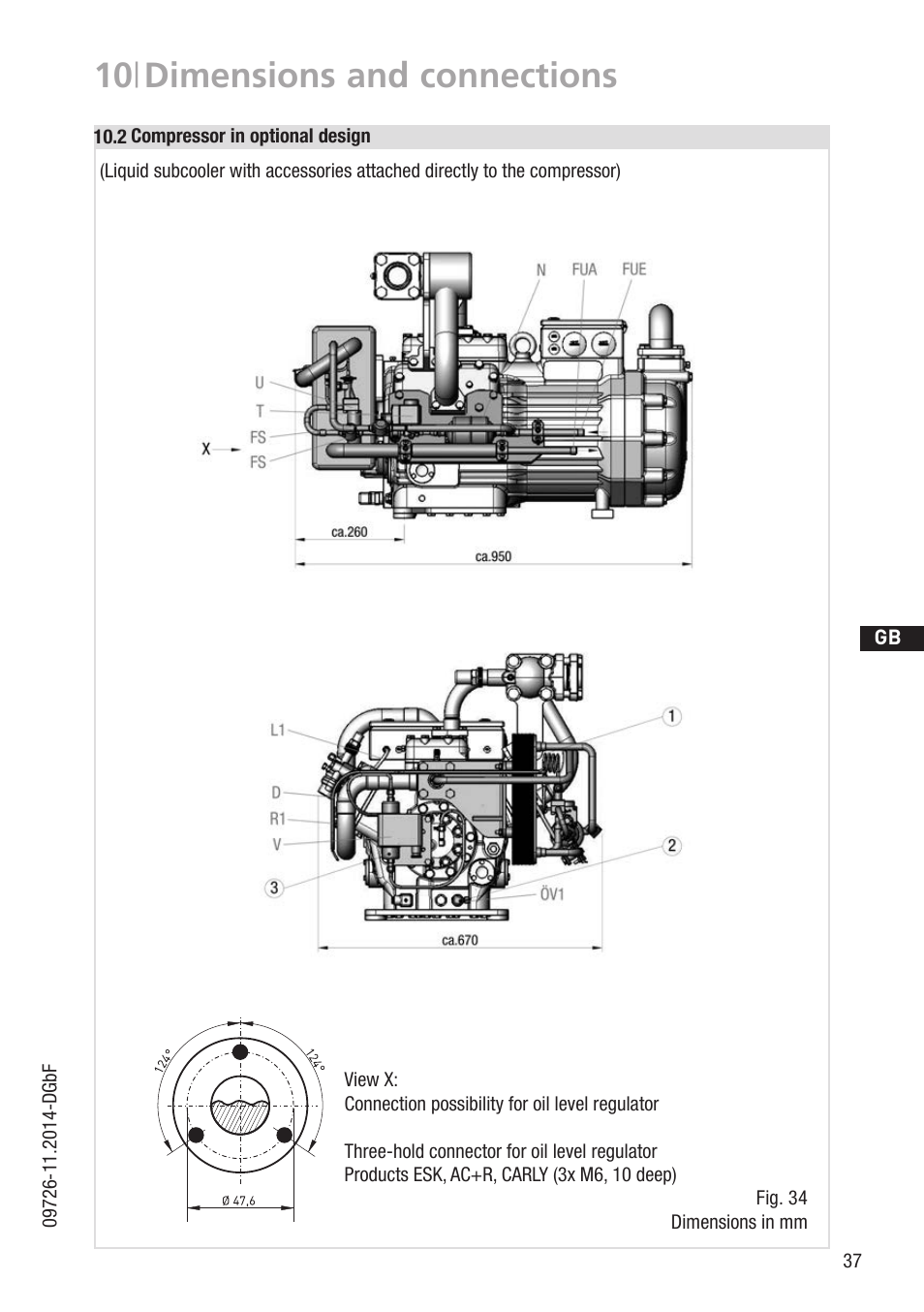 10 | dimensions and connections | GEA Bock HGZ7 User Manual | Page 37 / 42