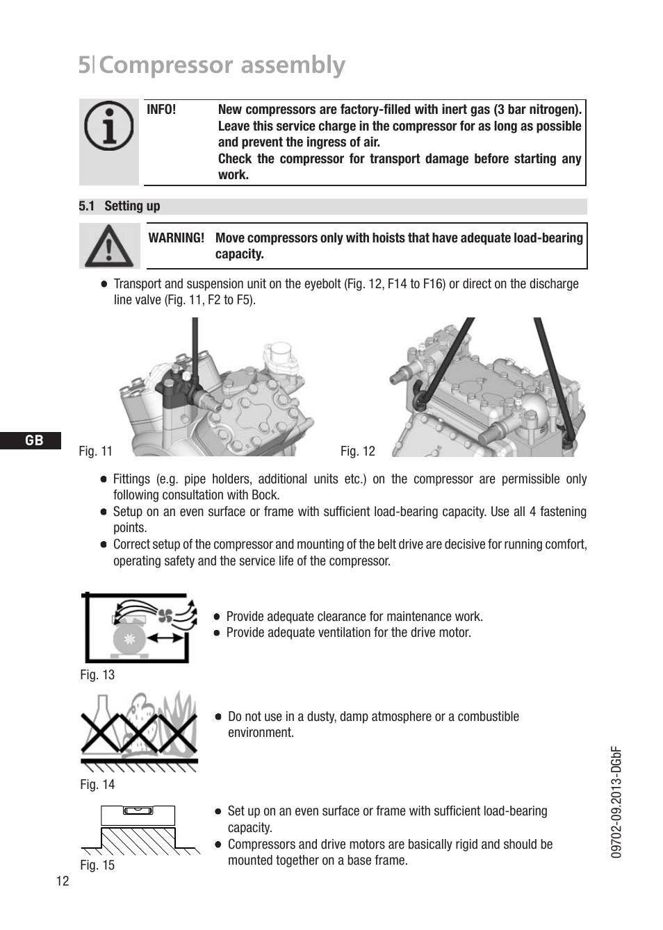 5 | compressor assembly, 1 wasserwaage, D gb f e | GEA Bock F User Manual | Page 12 / 44
