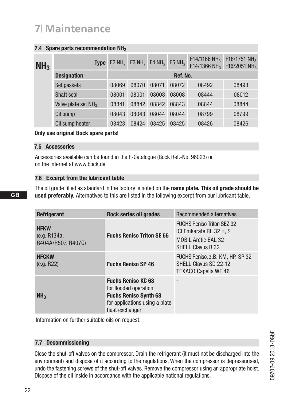 7 | maintenance | GEA Bock F User Manual | Page 22 / 44