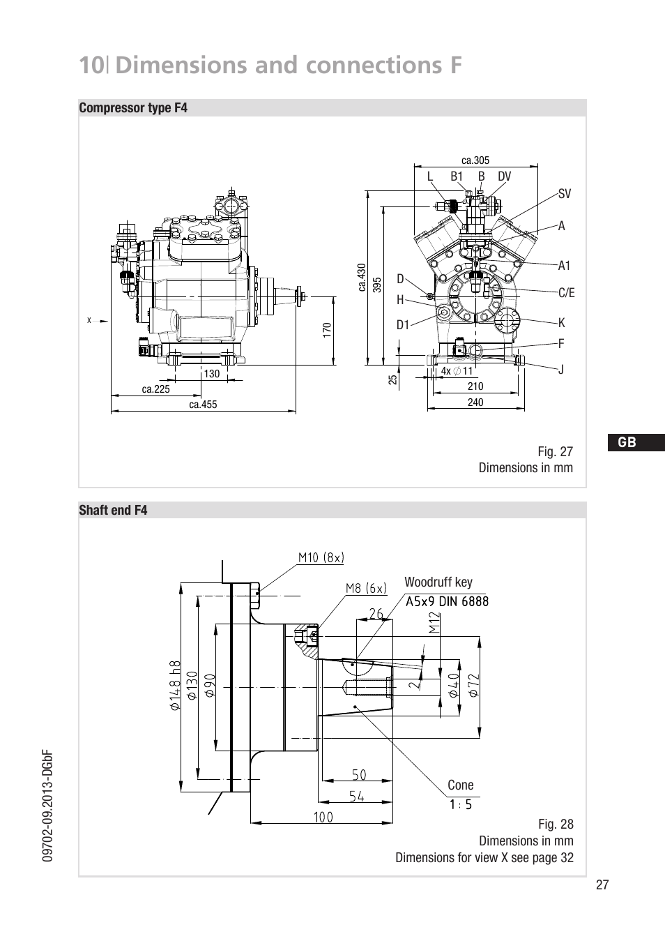 10 | dimensions and connections f | GEA Bock F User Manual | Page 27 / 44