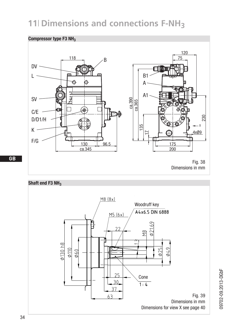 11 | dimensions and connections f-nh | GEA Bock F User Manual | Page 34 / 44