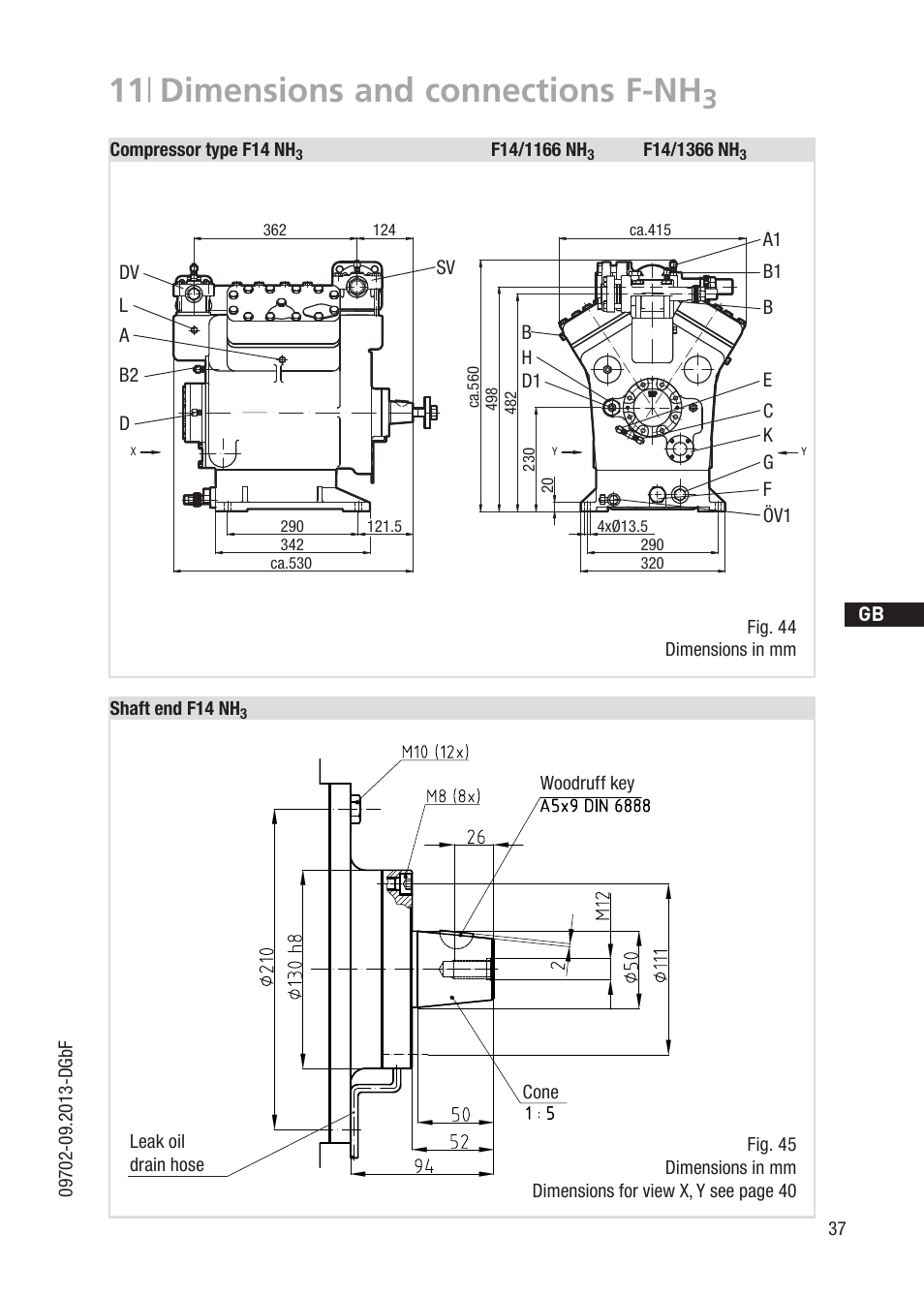 11 | dimensions and connections f-nh | GEA Bock F User Manual | Page 37 / 44