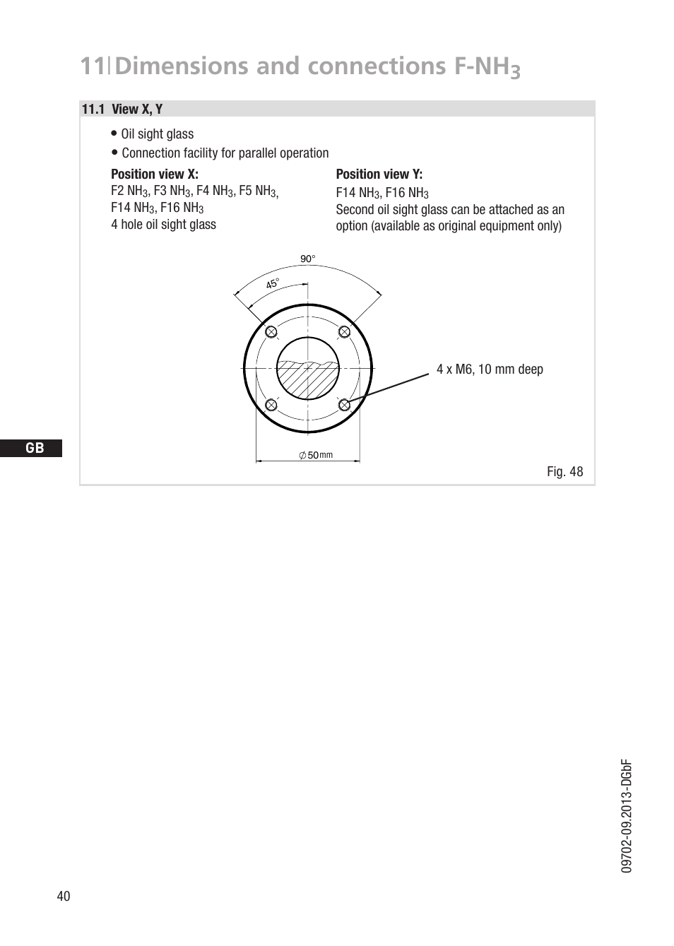 11 | dimensions and connections f-nh | GEA Bock F User Manual | Page 40 / 44