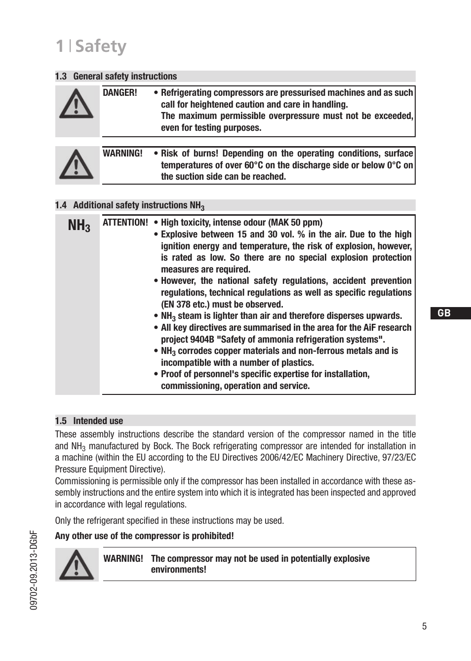 1 | safety | GEA Bock F User Manual | Page 5 / 44