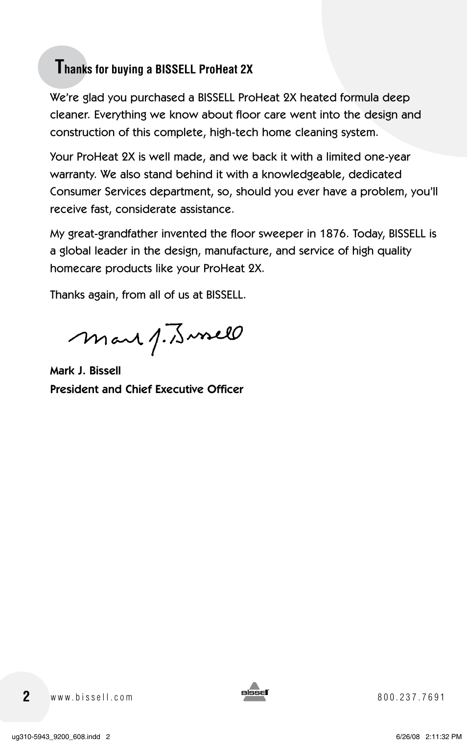 Bissell ProHeat 2X 8960 User Manual | Page 2 / 24