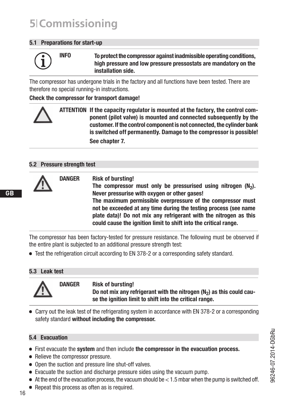 5 | commissioning | GEA Bock F18 User Manual | Page 16 / 28