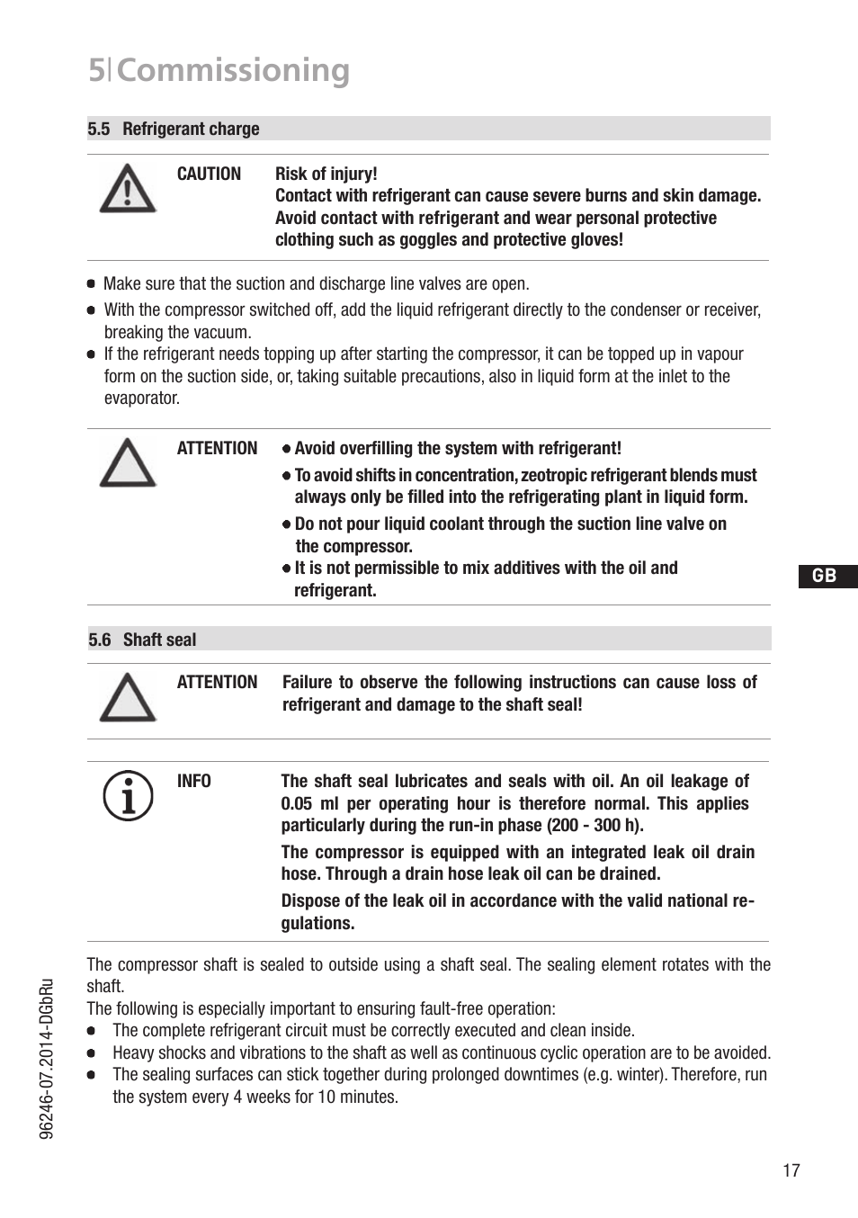 5 | commissioning | GEA Bock F18 User Manual | Page 17 / 28