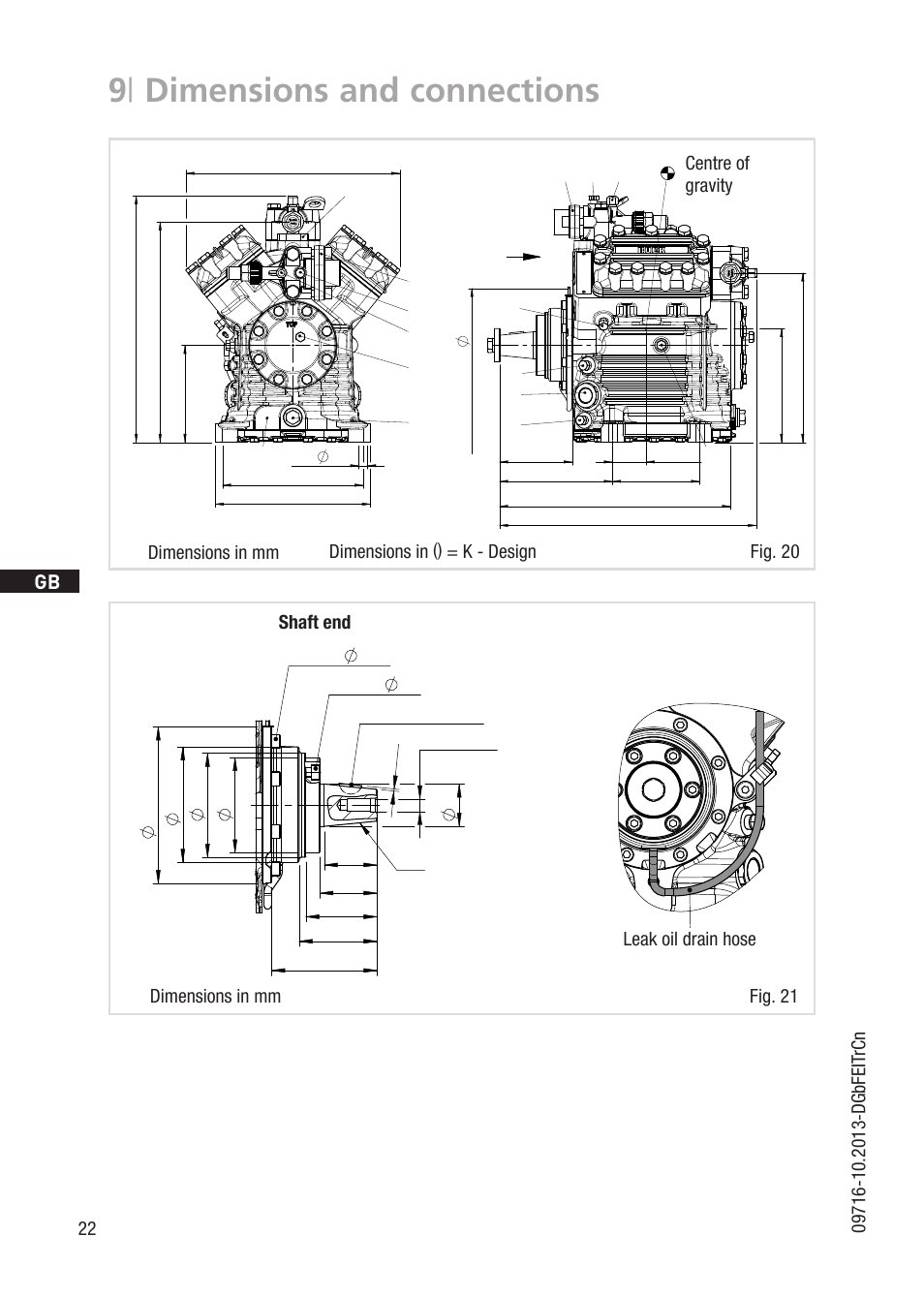 9 | dimensions and connections, B3 2, Numéro de plan | Zeichn.-nr. / drawing no, Fig. 20 | GEA Bock FK40 User Manual | Page 22 / 26