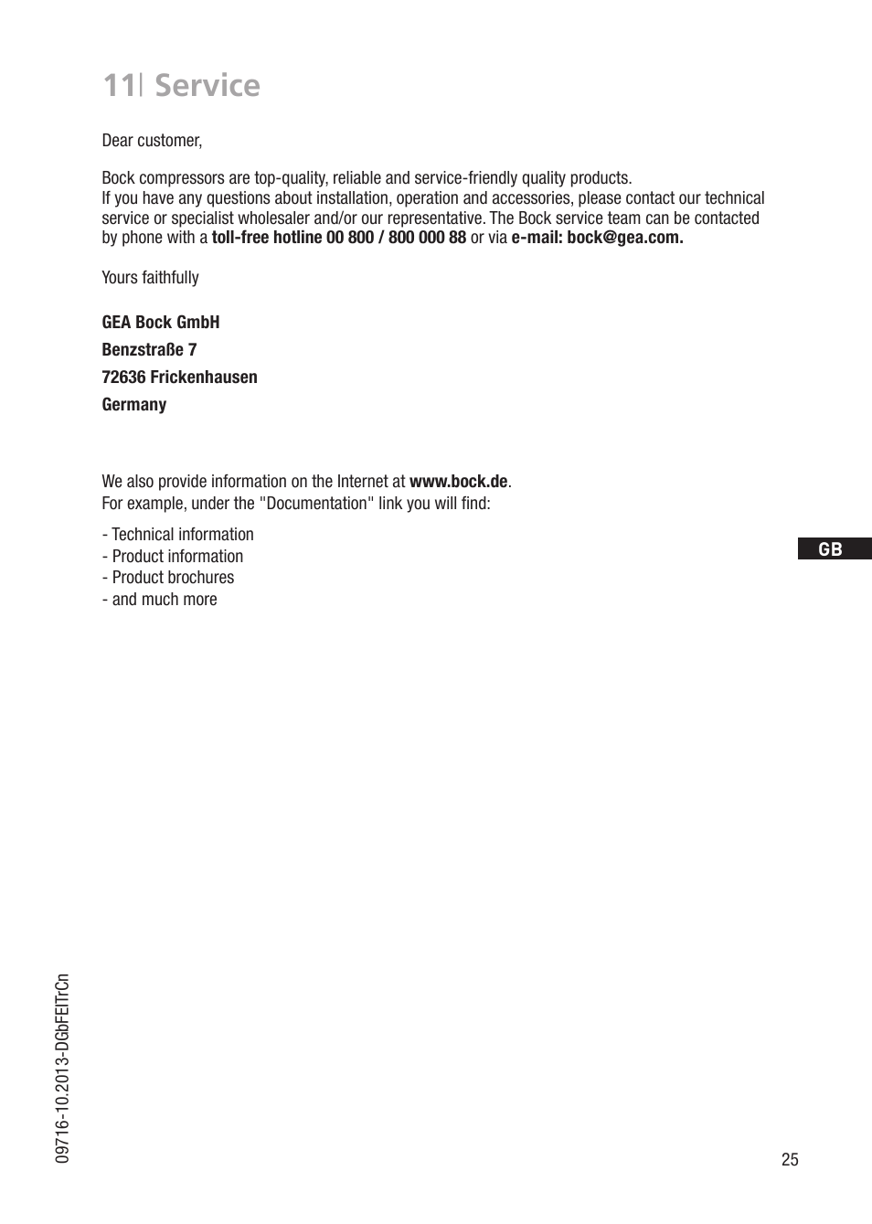 11 | service | GEA Bock FK40 User Manual | Page 25 / 26
