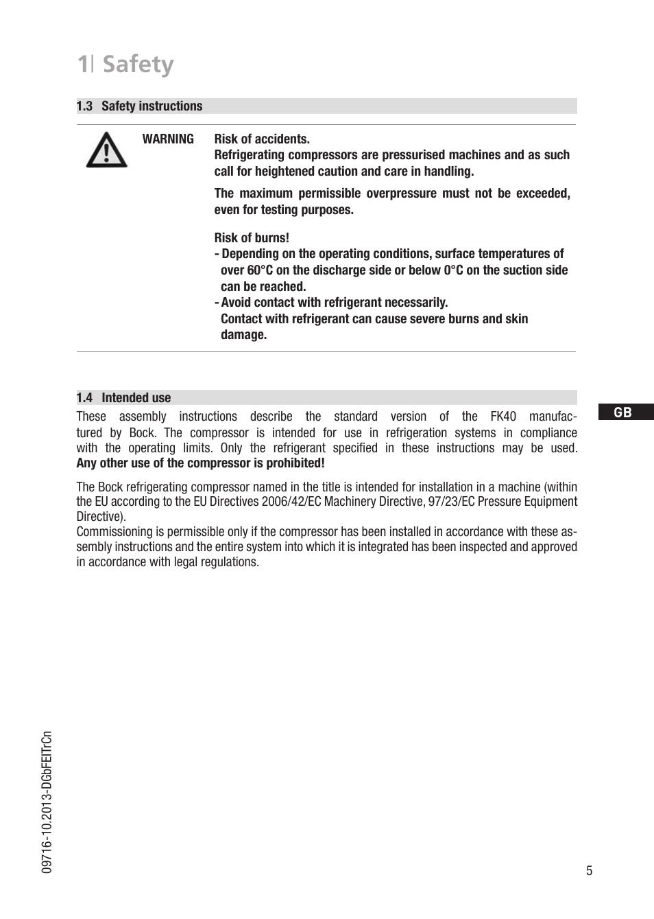 1 | safety | GEA Bock FK40 User Manual | Page 5 / 26