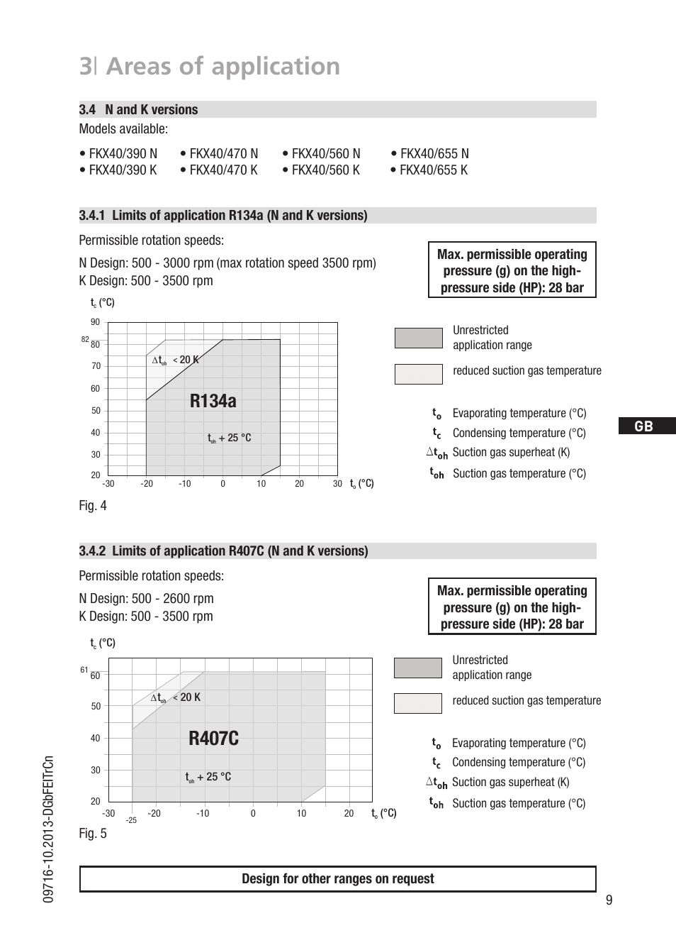 3 | areas of application, R407c, R134a | GEA Bock FK40 User Manual | Page 9 / 26