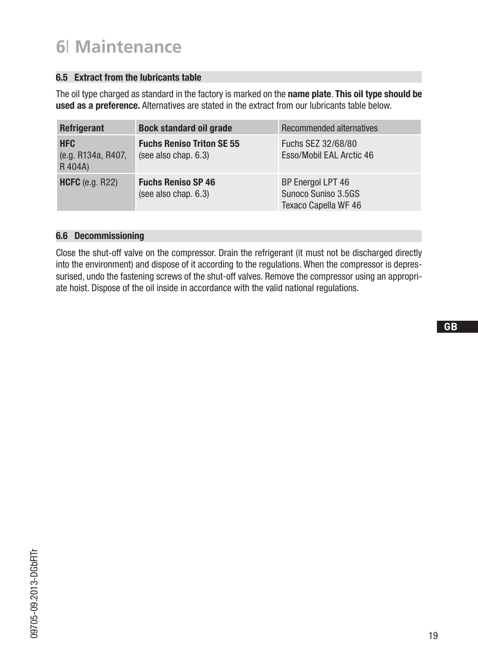 6 | maintenance | GEA Bock FK30 User Manual | Page 19 / 26