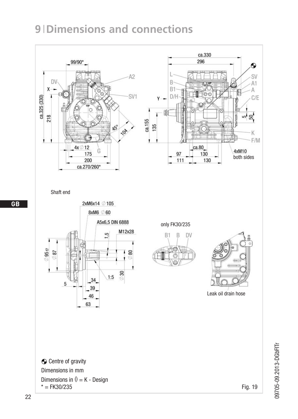 9 | dimensions and connections | GEA Bock FK30 User Manual | Page 22 / 26