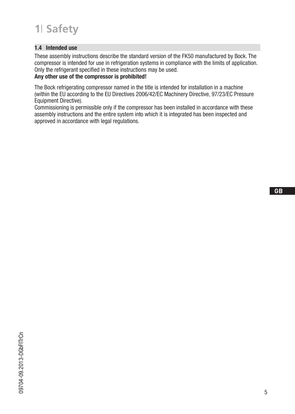 1 | safety | GEA Bock FK50 User Manual | Page 5 / 26