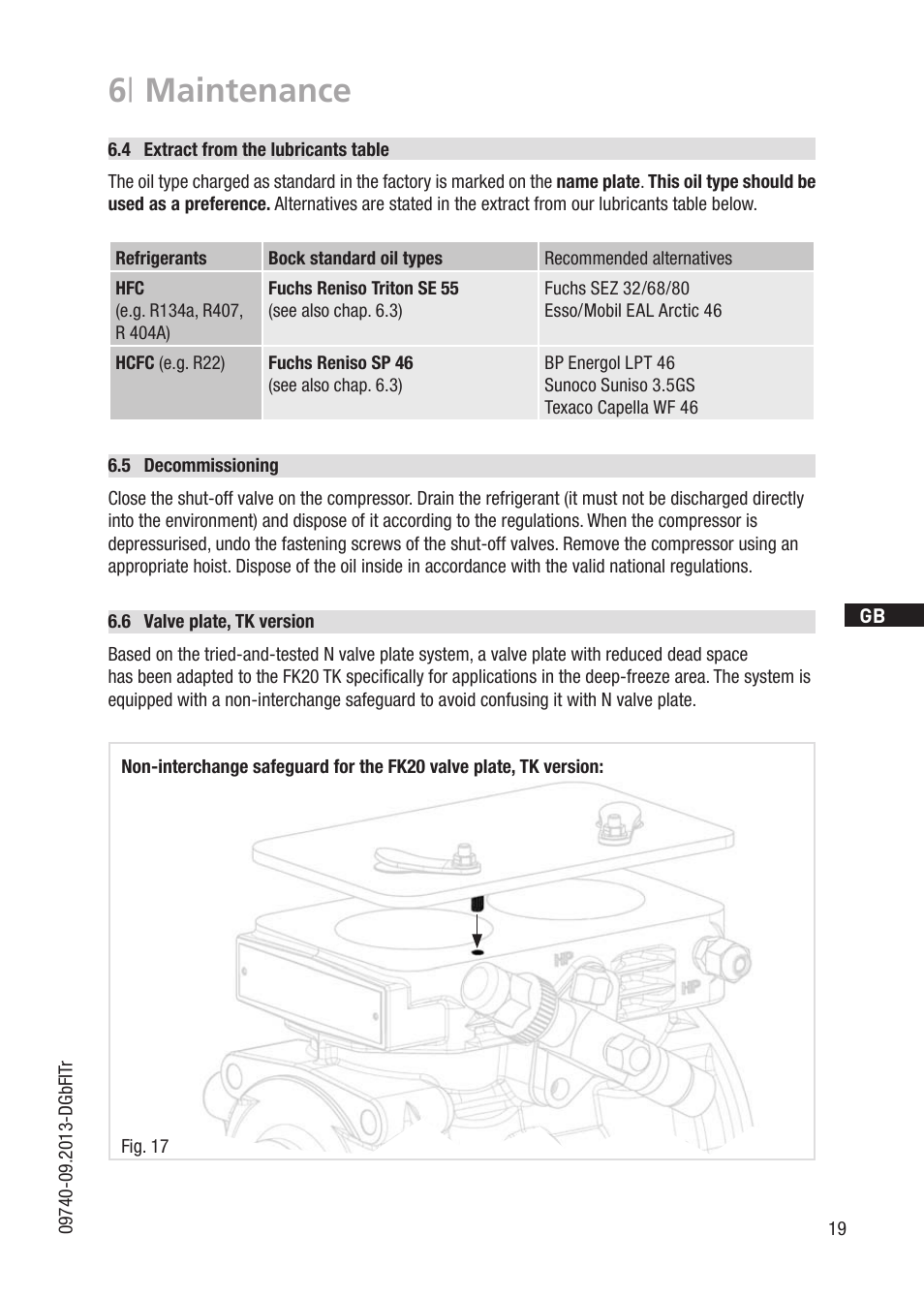 6 | maintenance | GEA Bock FK20 User Manual | Page 19 / 26