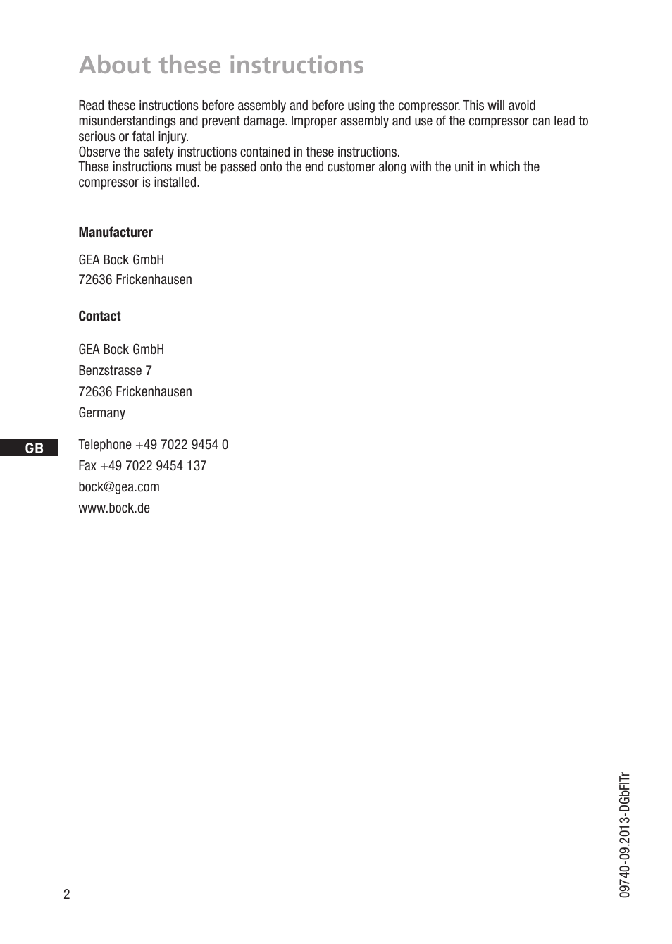 About these instructions | GEA Bock FK20 User Manual | Page 2 / 26