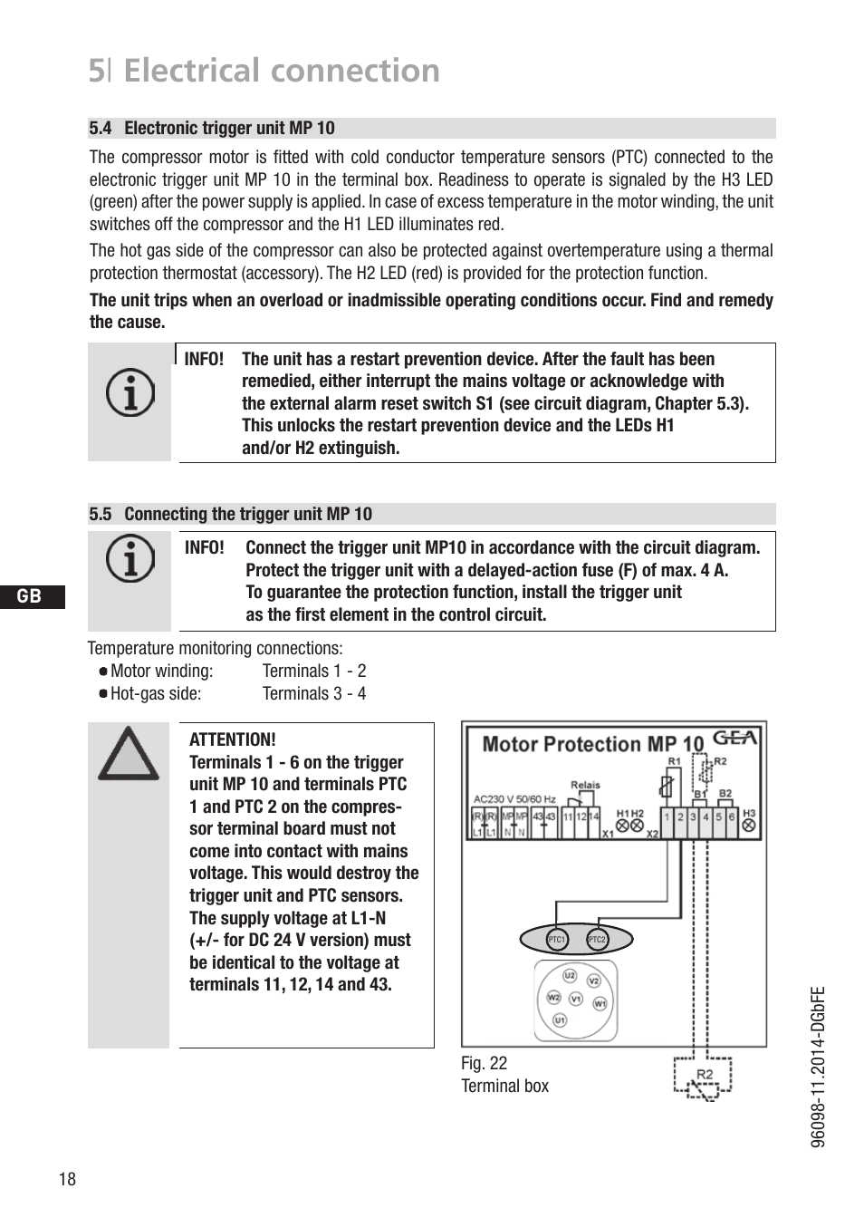 5 | electrical connection | GEA Bock HG22P A User Manual | Page 18 / 28