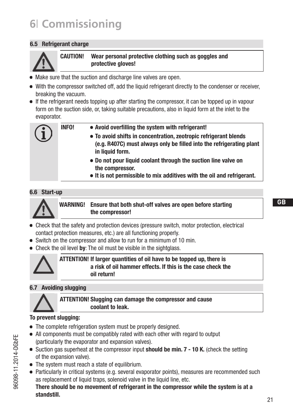 6 | commissioning | GEA Bock HG22P A User Manual | Page 21 / 28