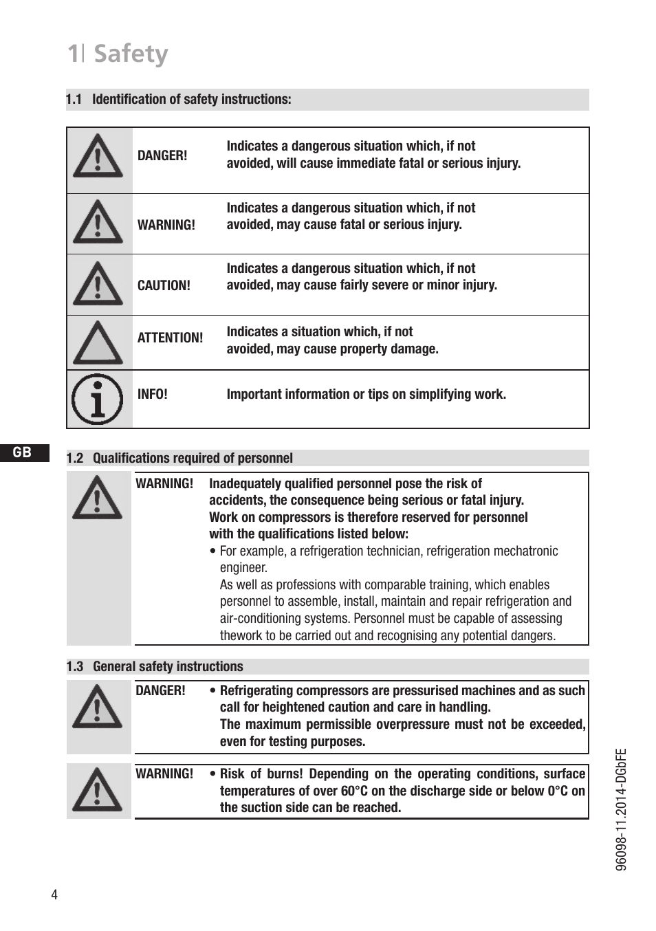1 | safety | GEA Bock HG22P A User Manual | Page 4 / 28