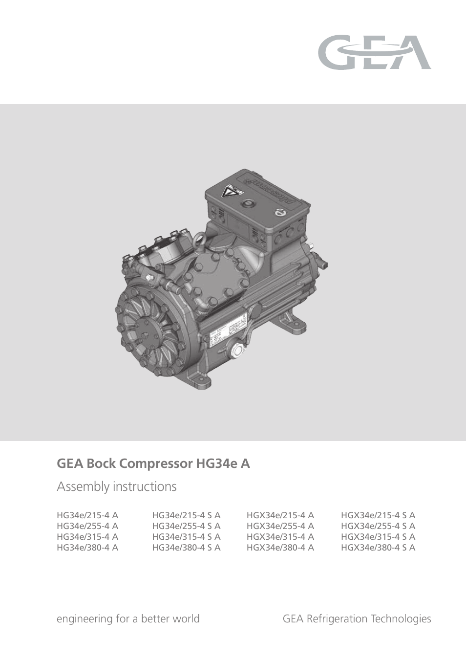 GEA Bock HG34e A User Manual | 28 pages