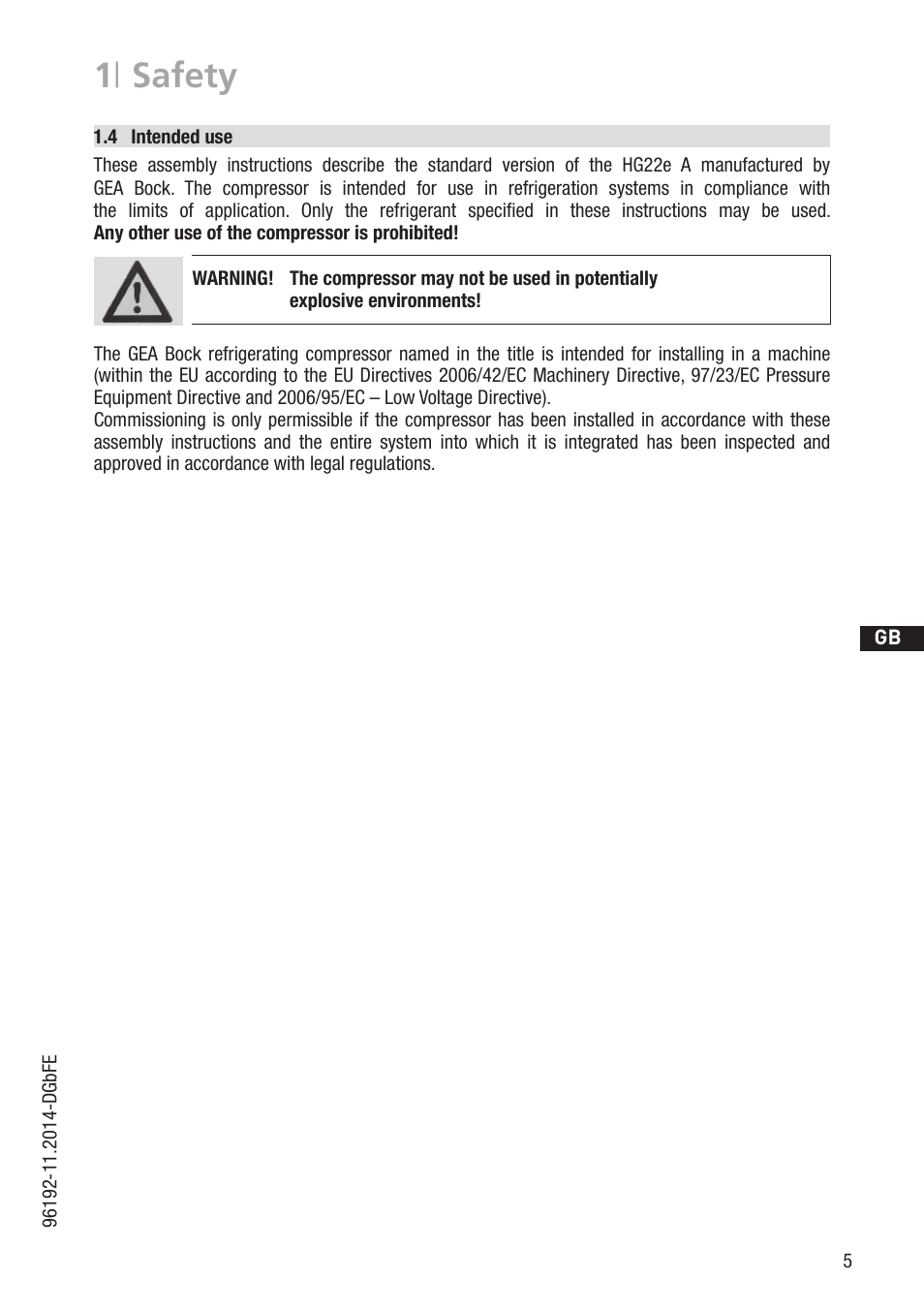 1 | safety | GEA Bock HG22e A User Manual | Page 5 / 28