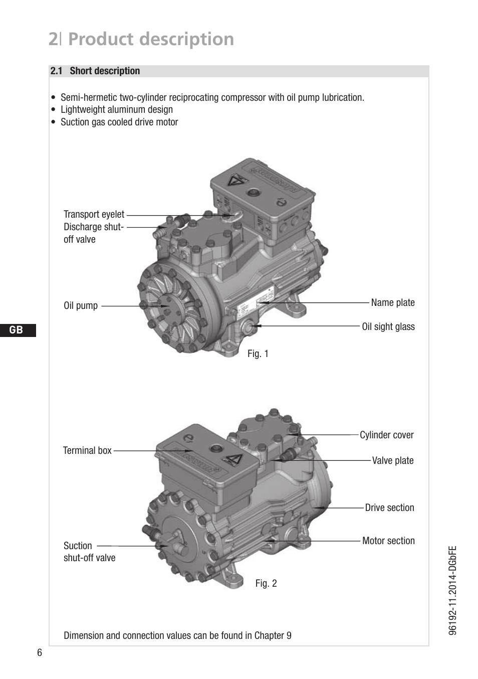 2 | product description, D gb f e | GEA Bock HG22e A User Manual | Page 6 / 28