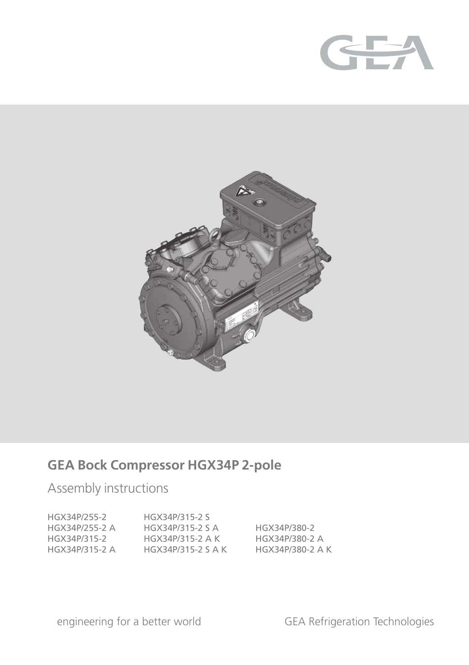 GEA Bock HGX34P 2 pole User Manual | 32 pages