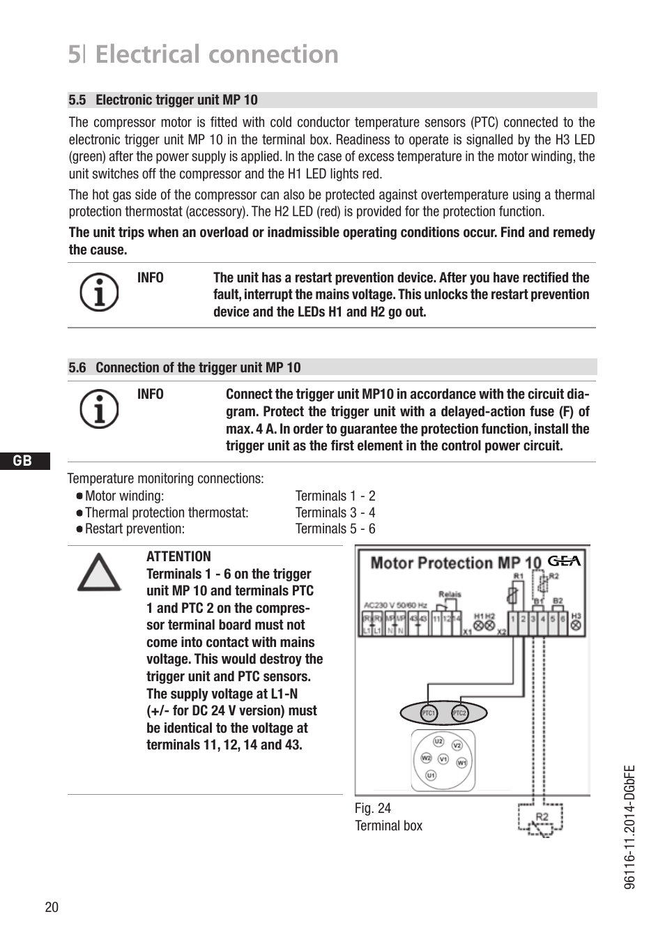 5 | electrical connection | GEA Bock HGX34P 2 pole User Manual | Page 20 / 32