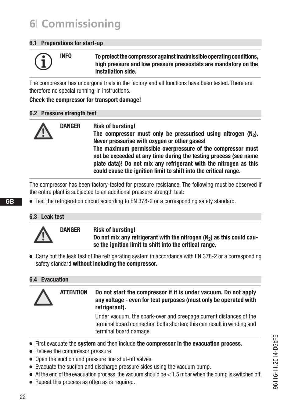 6 | commissioning | GEA Bock HGX34P 2 pole User Manual | Page 22 / 32